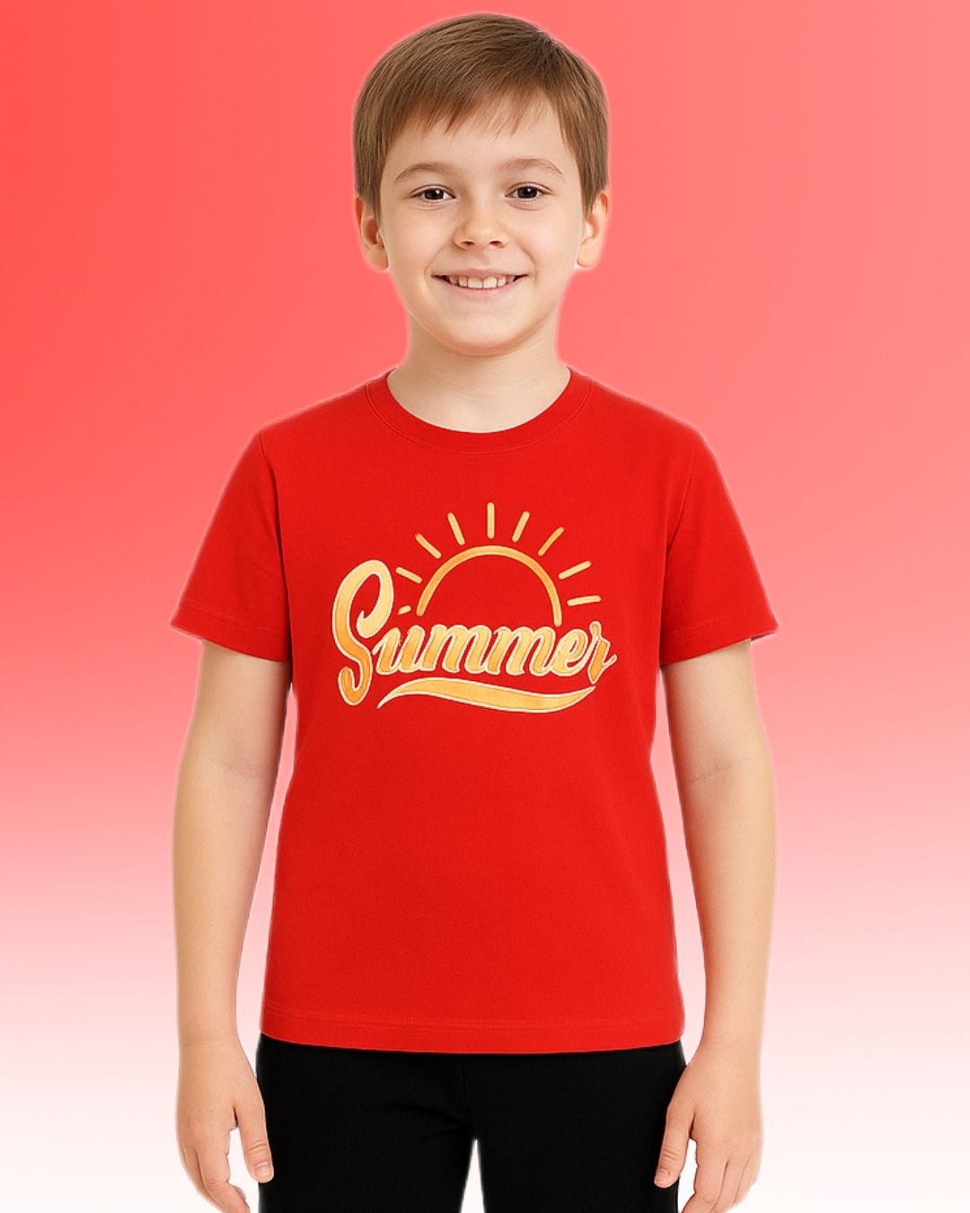 Round Neck Printed Super Combed Cotton T-shirt, (Pack of 2)