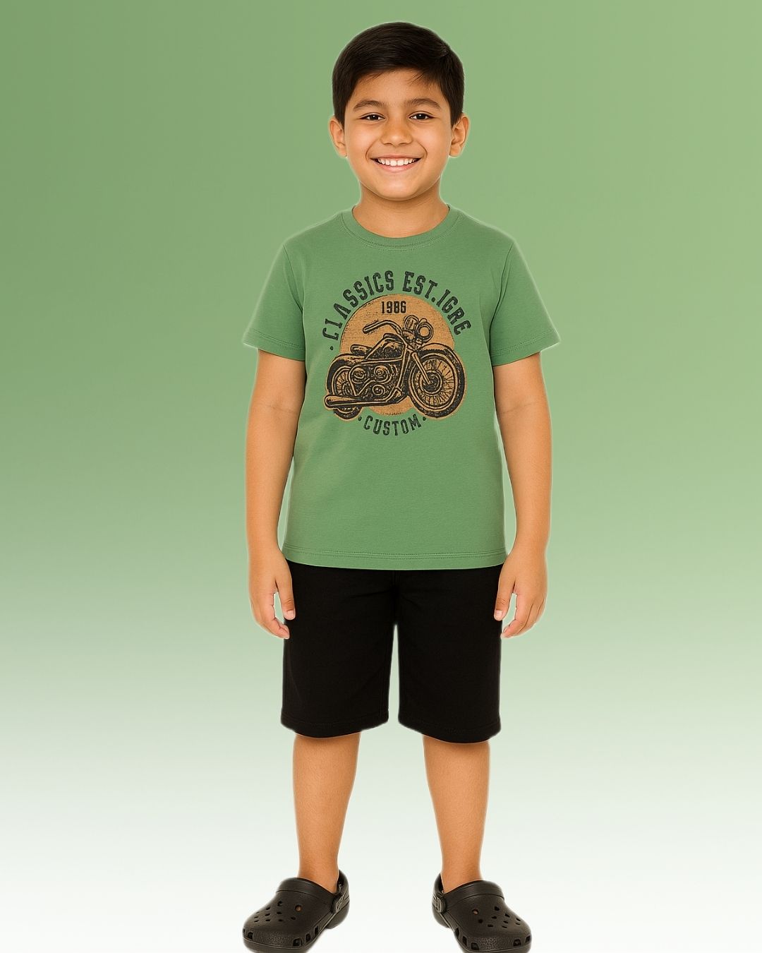 Round Neck Printed Super Combed Cotton T-shirt, (Pack of 2)
