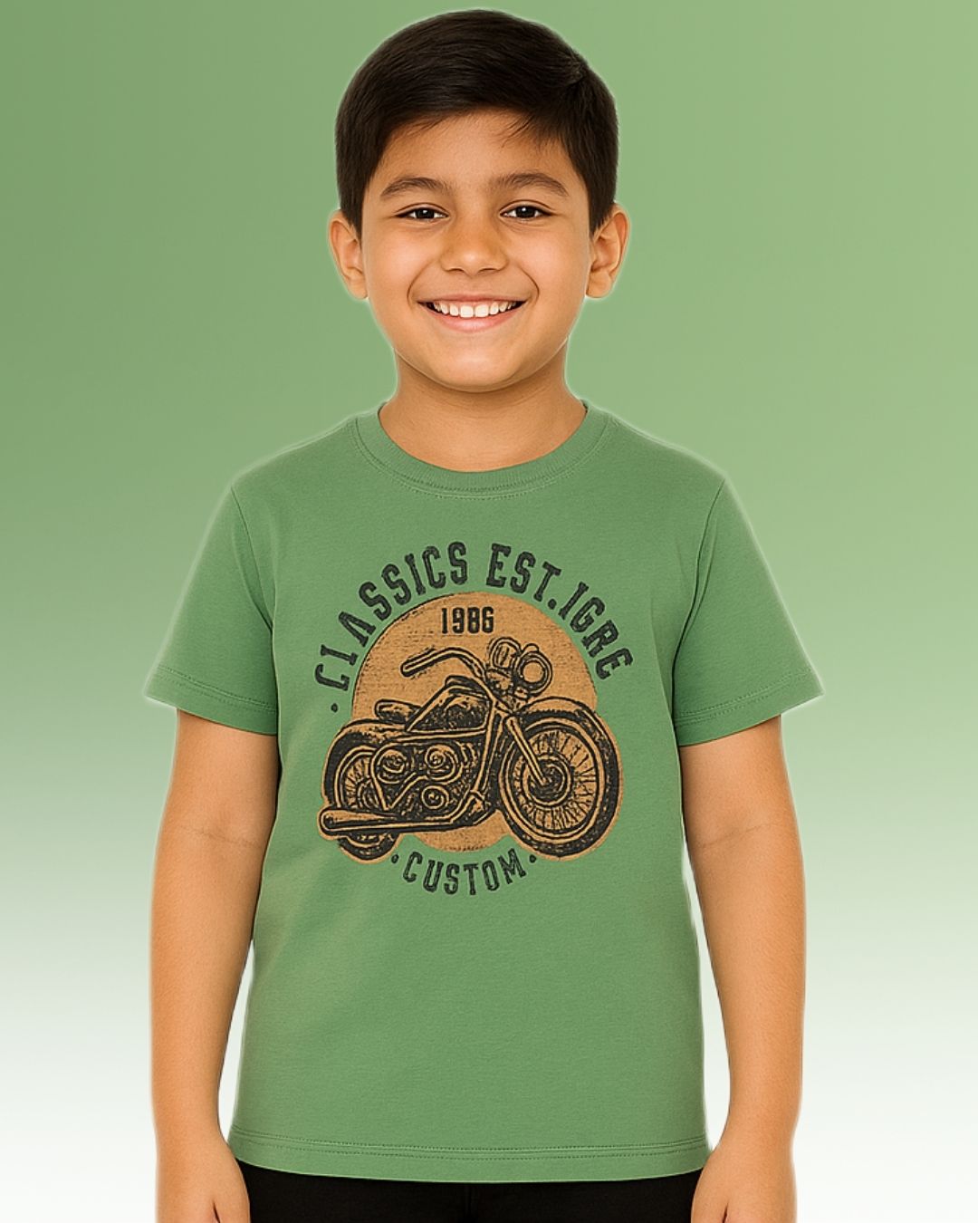 Round Neck Printed Super Combed Cotton T-shirt, (Pack of 2)