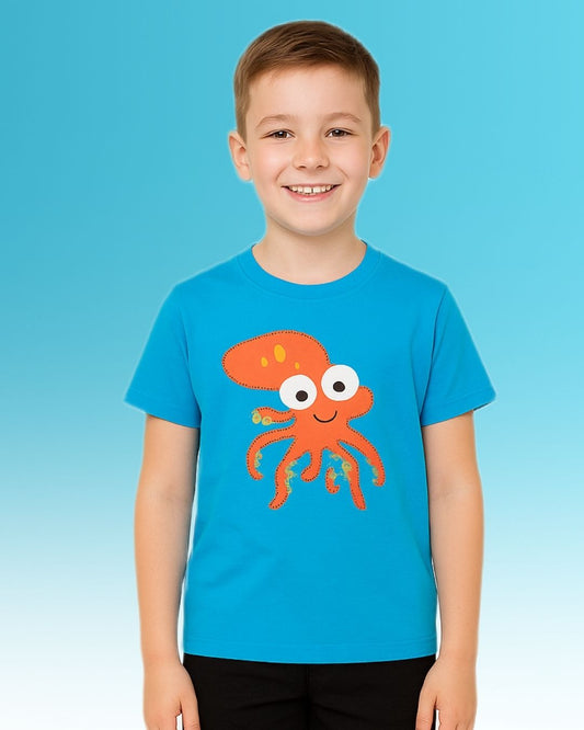 Round Neck Printed Super Combed Cotton T-shirt, (Pack of 2)