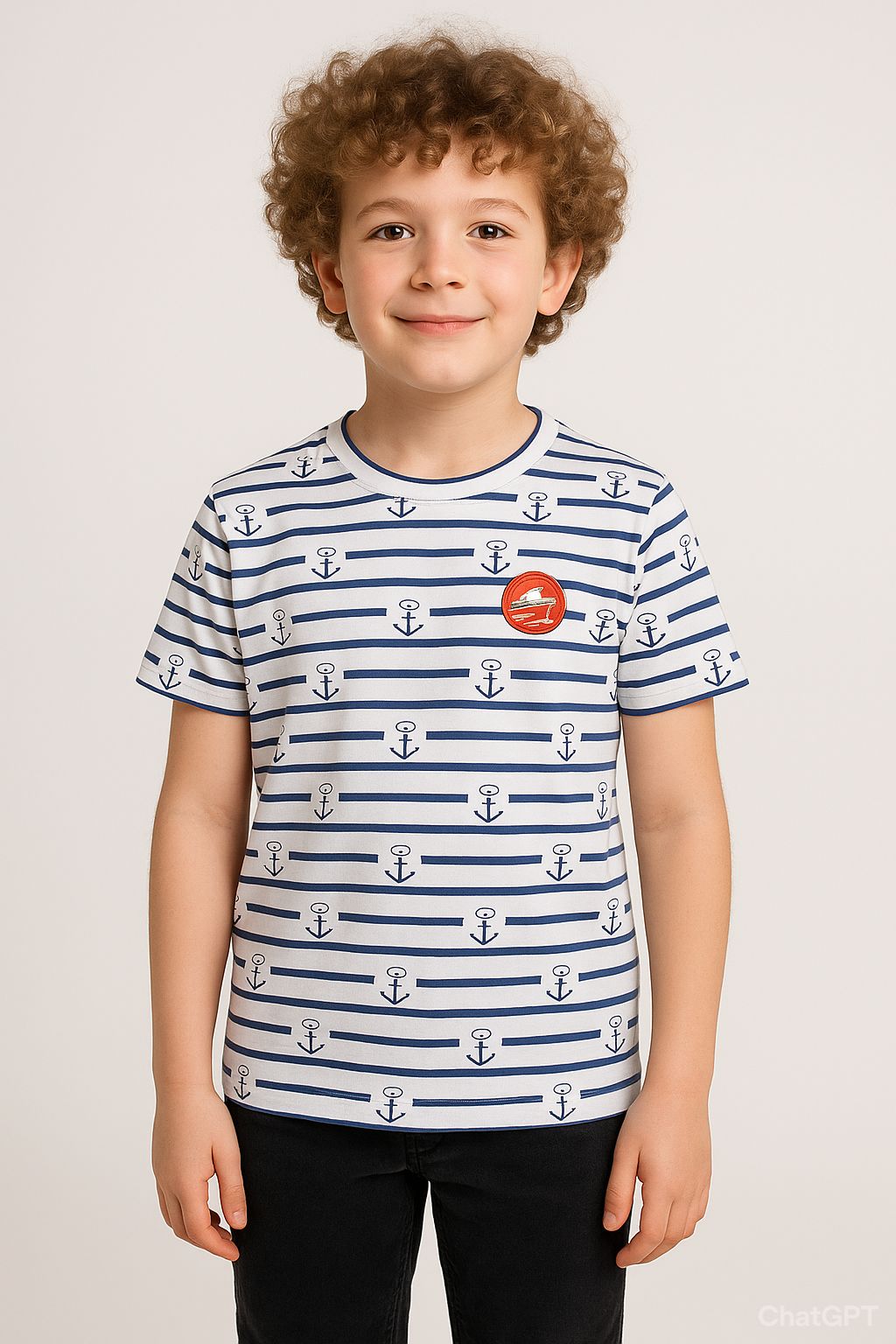 Boy Cotton Regular Fit Printed T-Shirt - Half Sleeve - Round Neck | White Arrow