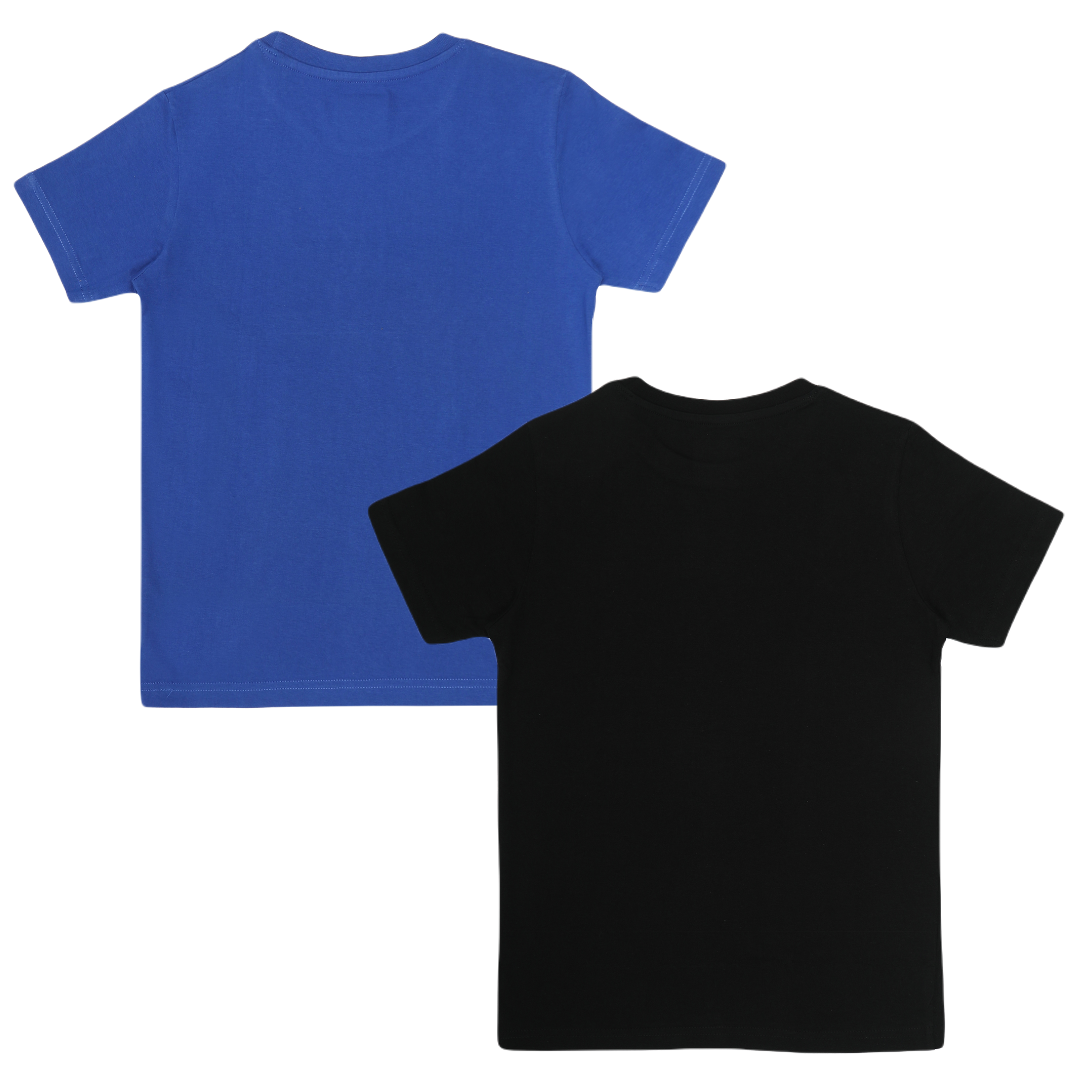 Round Neck Printed Super Combed Cotton T-shirt, (Pack of 2)