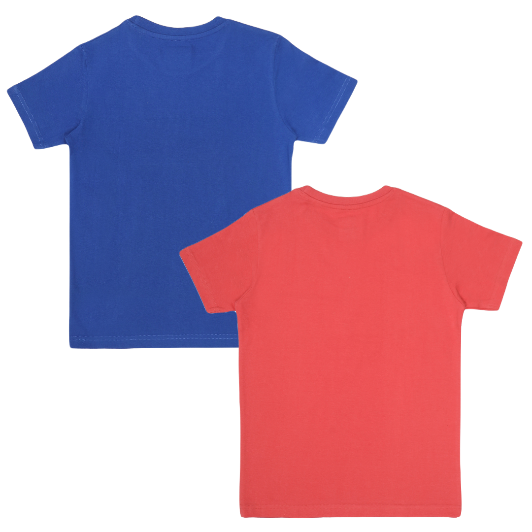 Round Neck Printed Super Combed Cotton T-shirt, (Pack of 2)