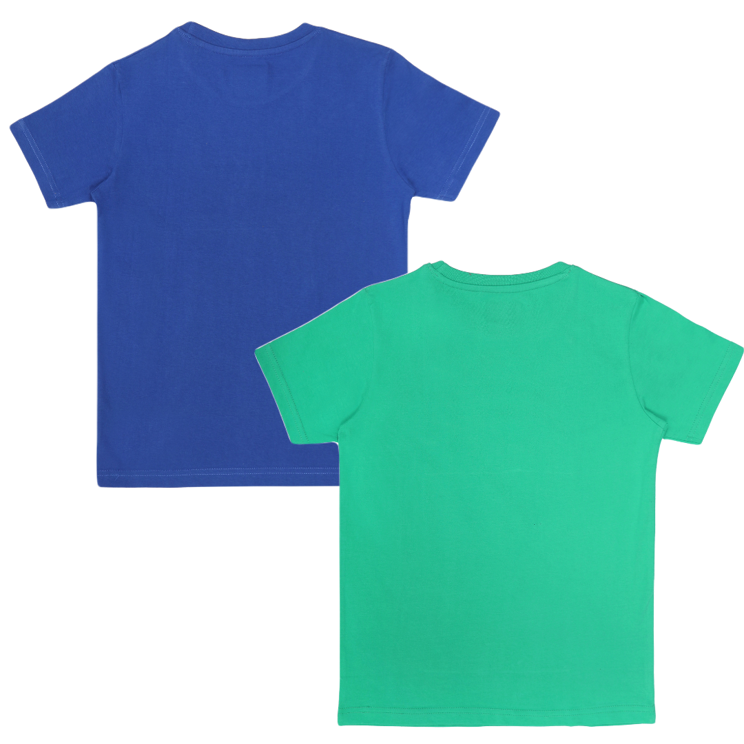 Round Neck Printed Super Combed Cotton T-shirt, (Pack of 2)