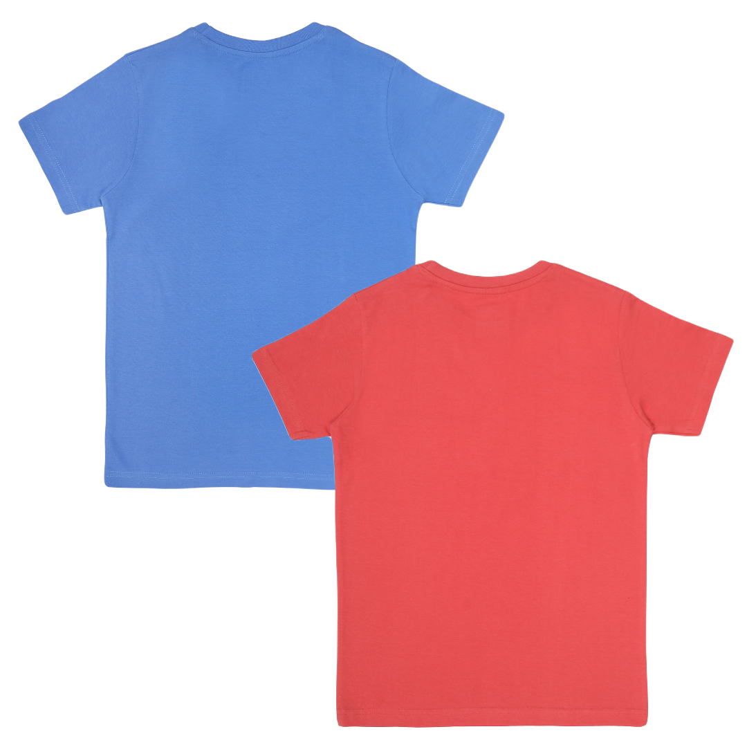 Round Neck Printed Super Combed Cotton T-shirt, (Pack of 2)