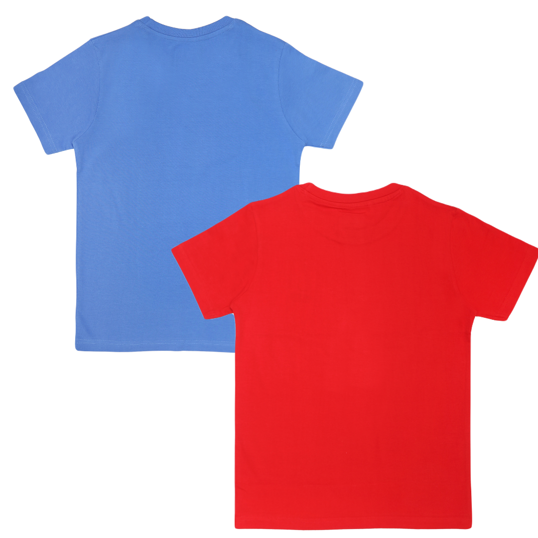 Round Neck Printed Super Combed Cotton T-shirt, (Pack of 2)
