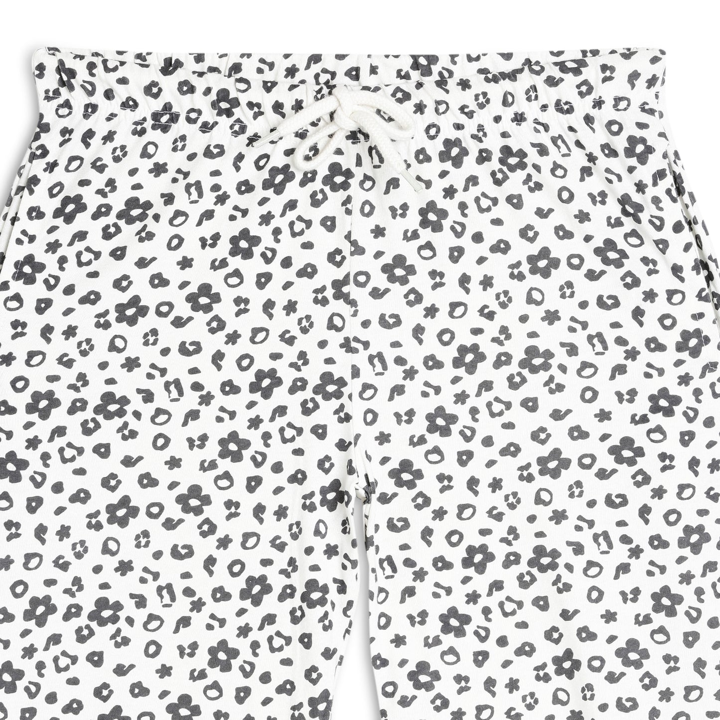 Sleepwear Set | Tshirt Pyjama Pant Set | Nightsuit Set | Girls Cotton Fabric Grey Flower