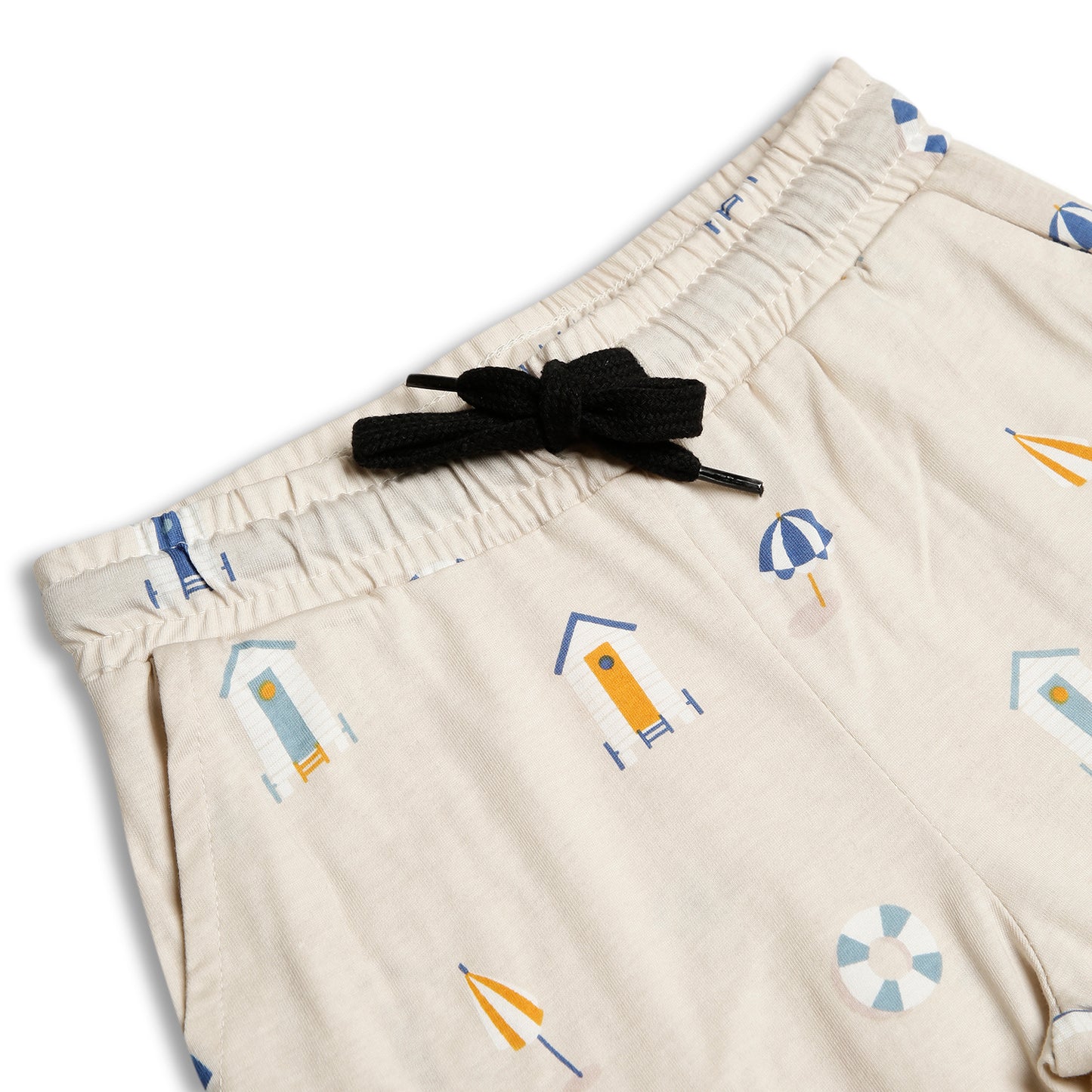 CHILINS Kids Pure Cotton Printed T-Shirt & Pyjama Set | Cream Comfort Nightwear Set