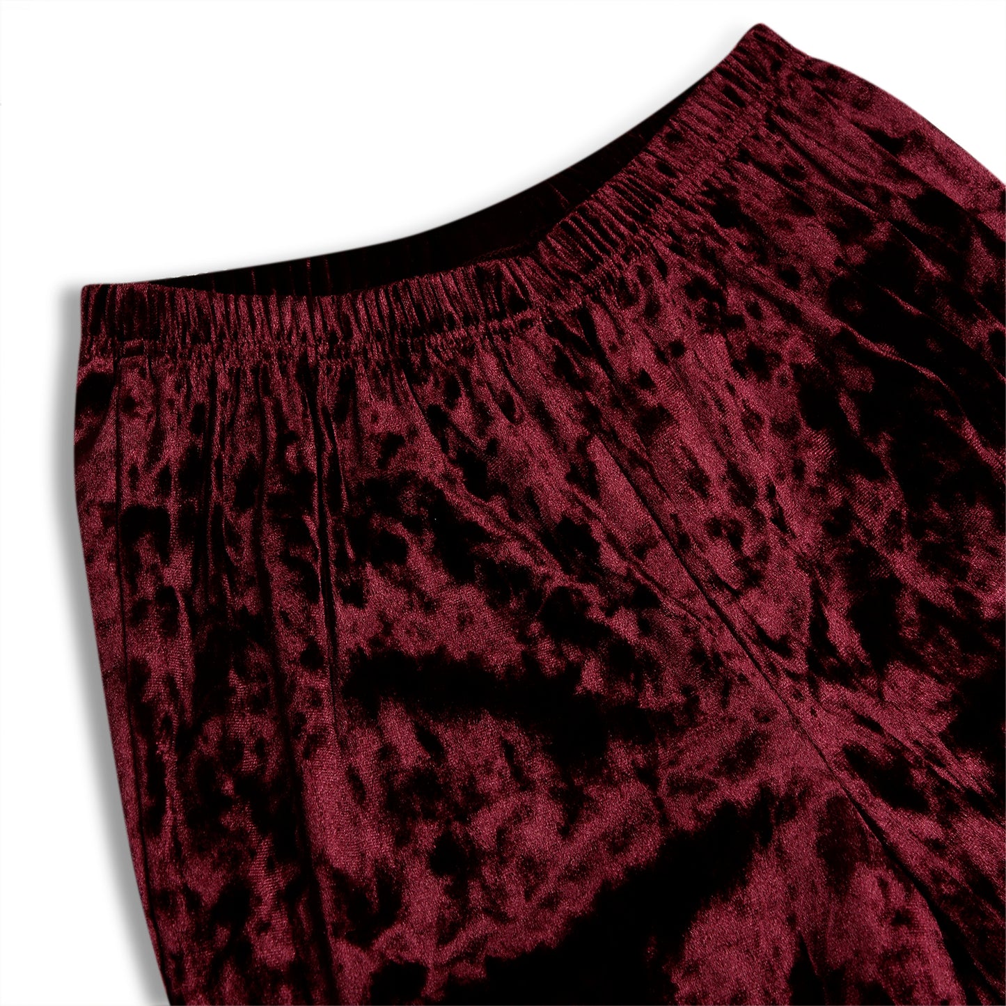 CHILINS Girls Velvet Pants | Maroon Straight Fit Party Wear Pants