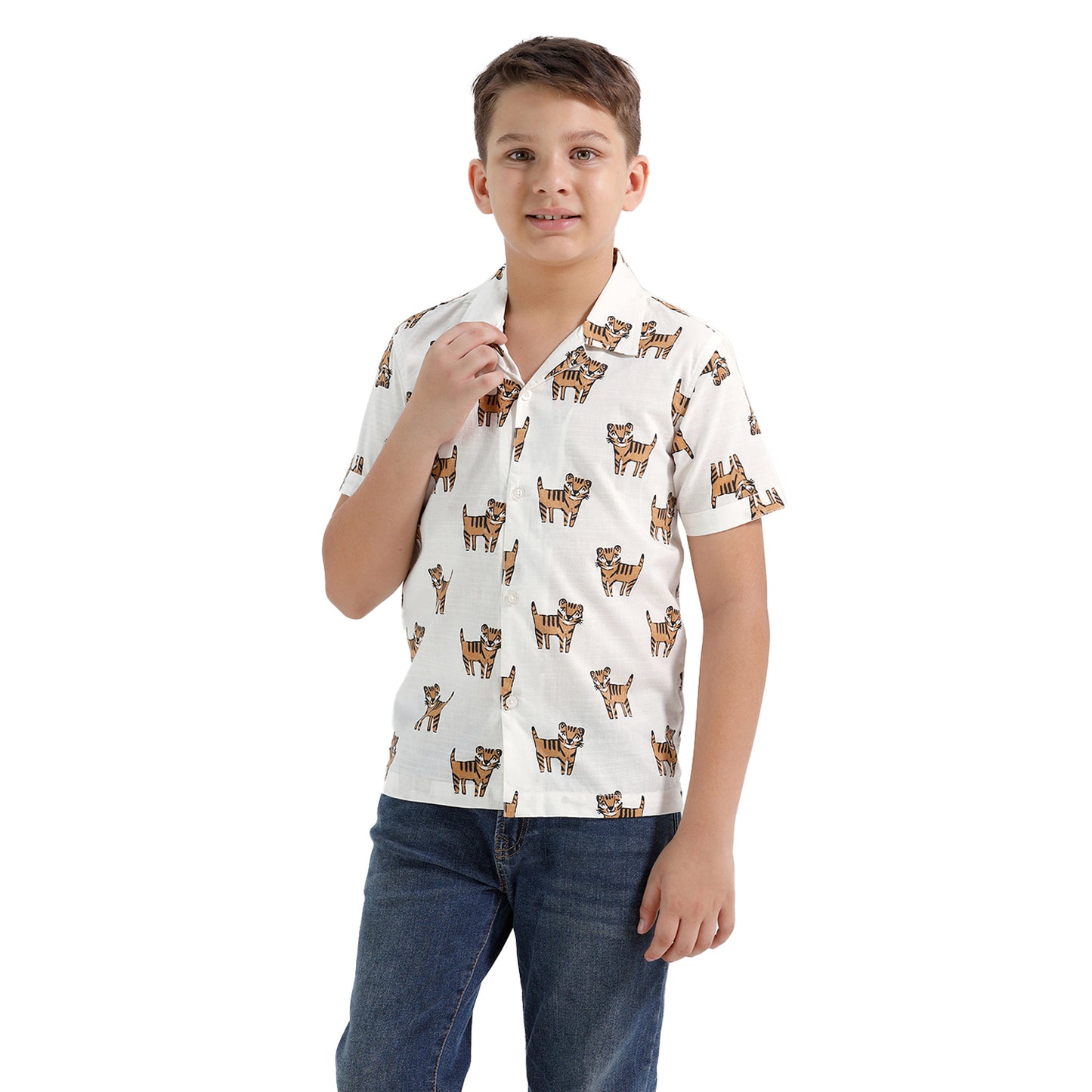Boys Printed Resort Beach Regular Fit Shirt