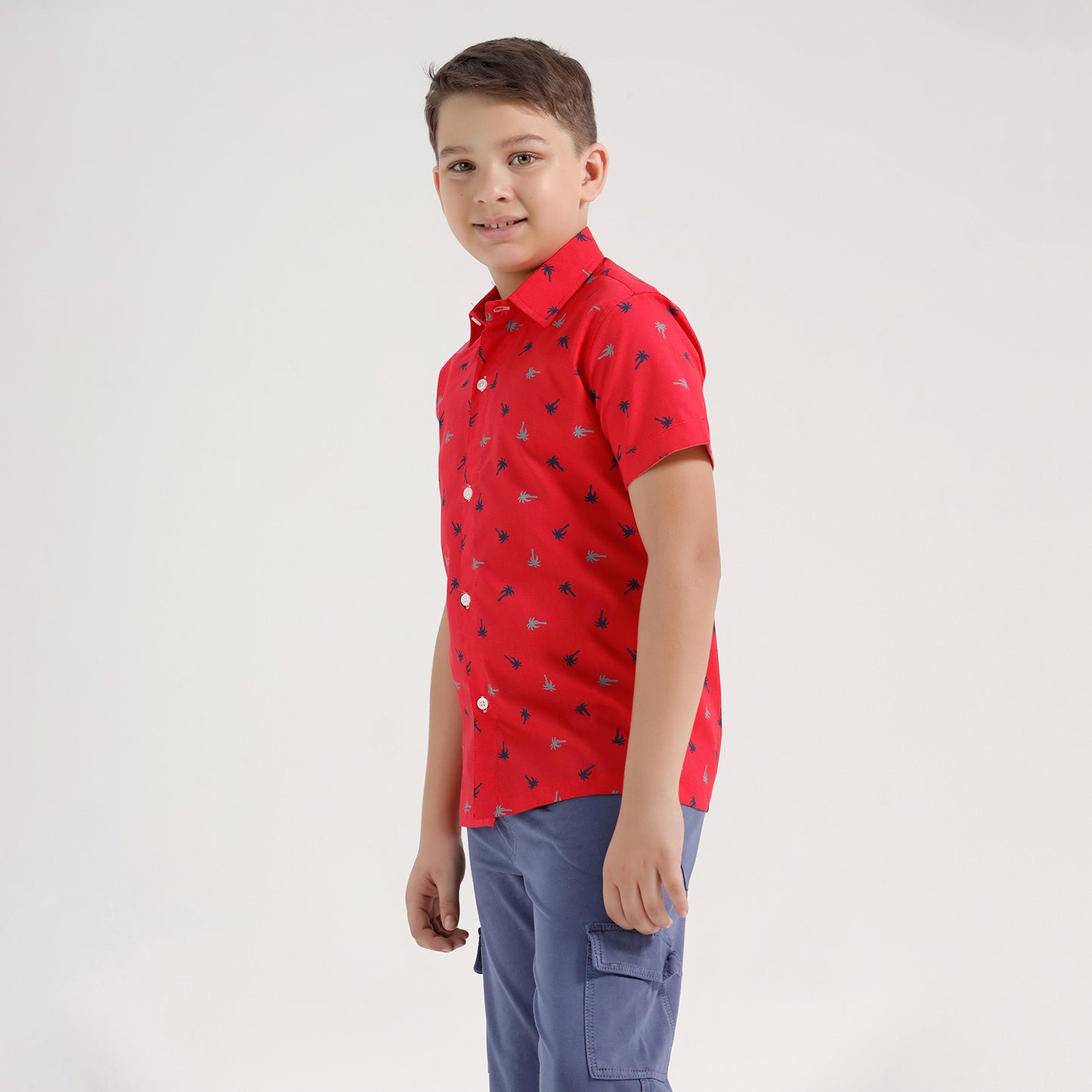 Boys Printed Regular Fit Casual Cotton Shirt