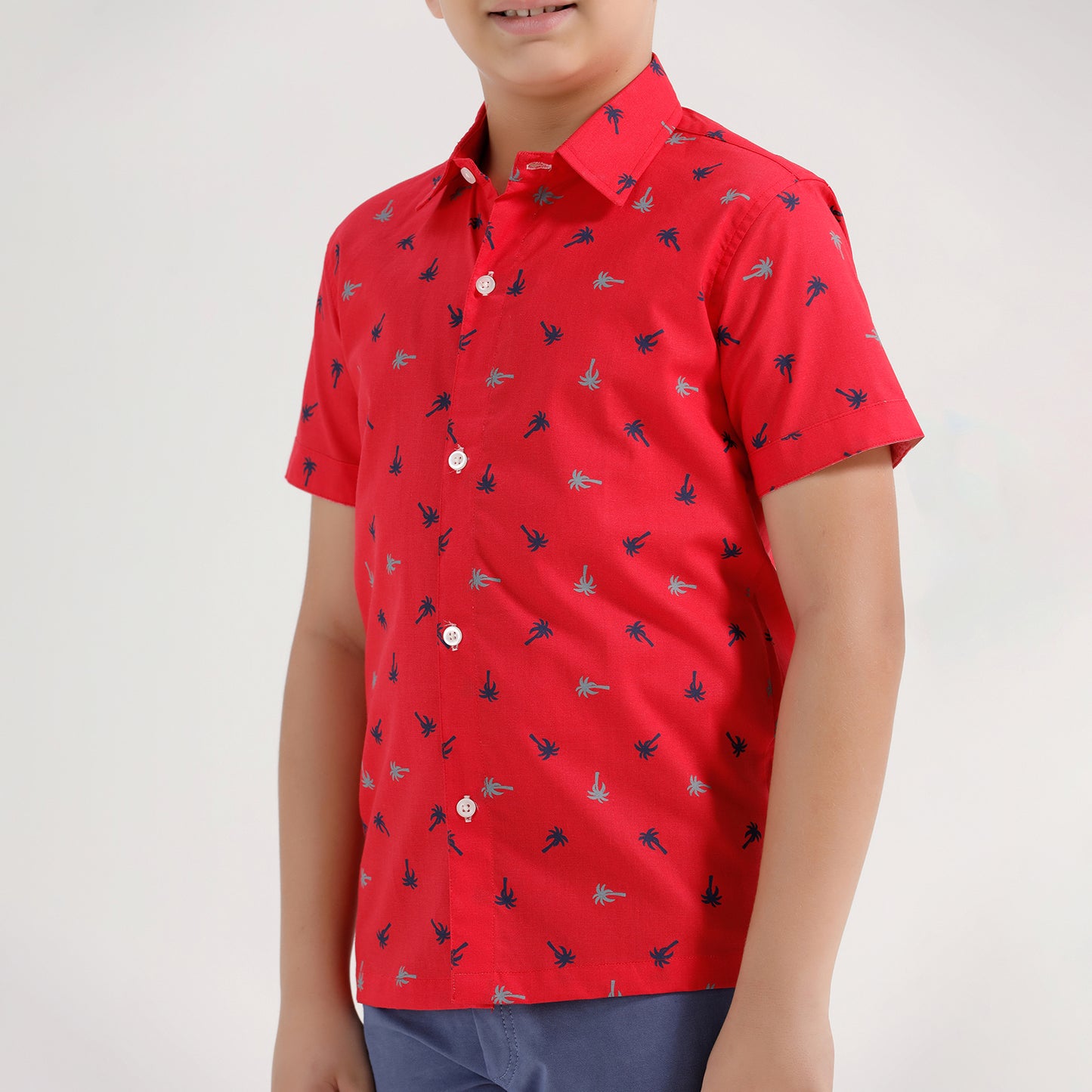 Boys Printed Regular Fit Casual Cotton Shirt