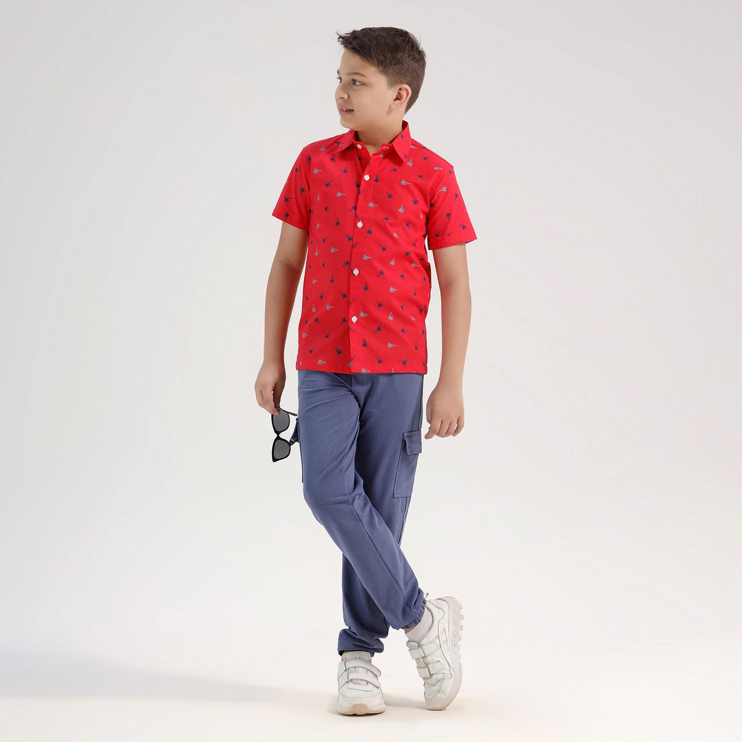 Boys Printed Regular Fit Casual Cotton Shirt