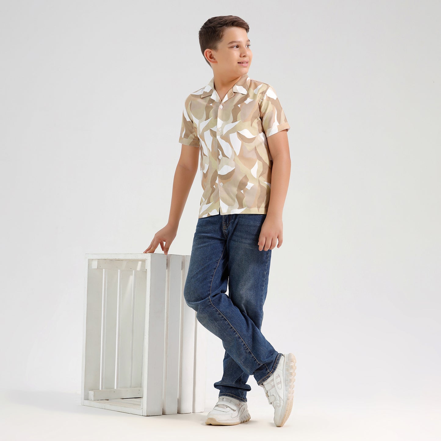 Boys Printed Resort Beach Regular Fit Shirt
