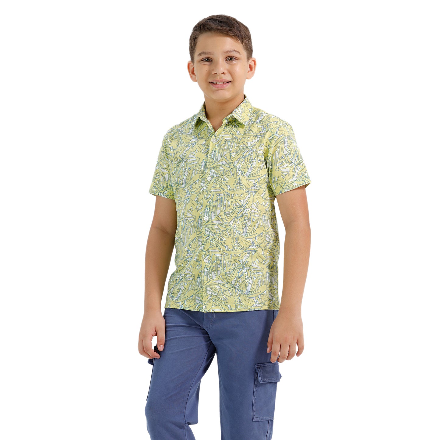 Boys Printed Regular Fit Casual Cotton Shirt