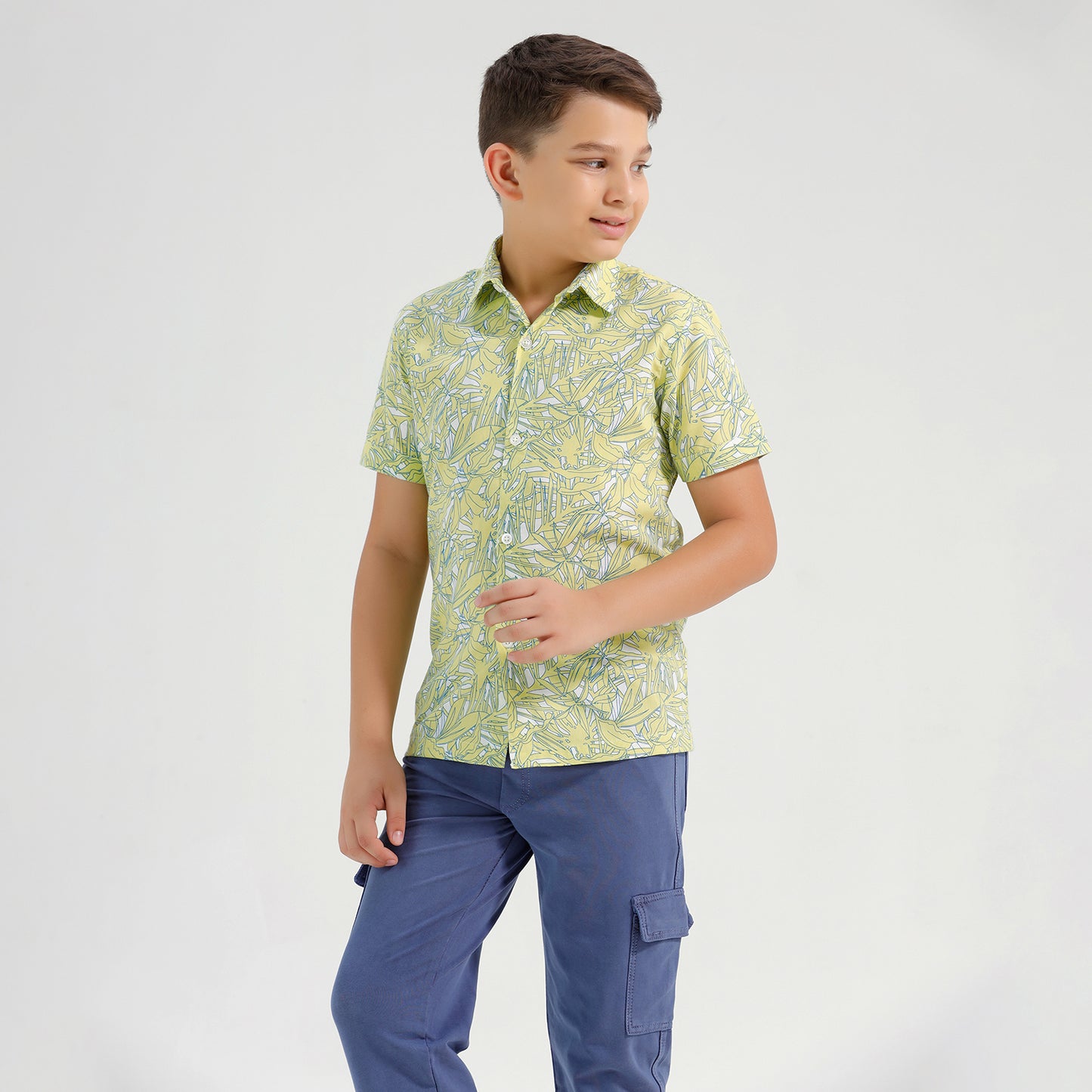Boys Printed Regular Fit Casual Cotton Shirt
