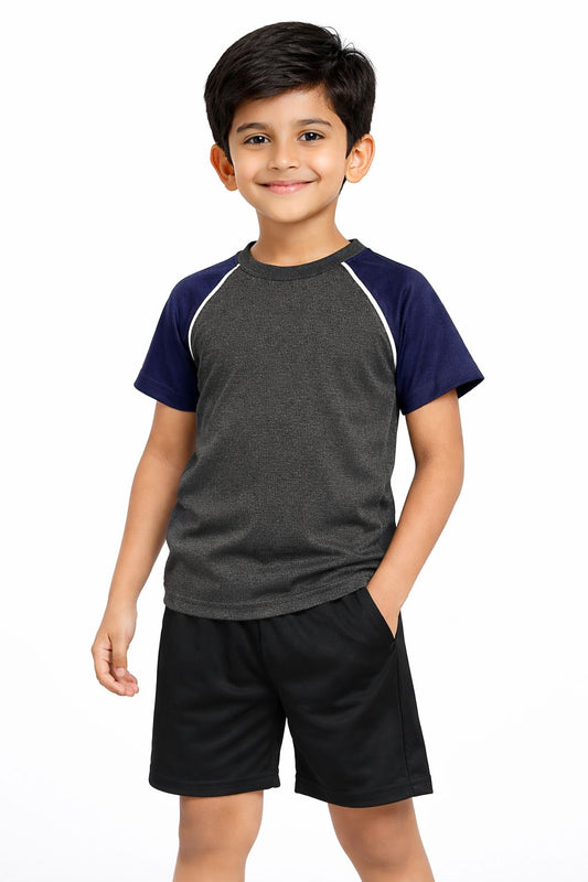 CHILINS Boys Activewear Dry-Fit Raglan Sleeve T-Shirt