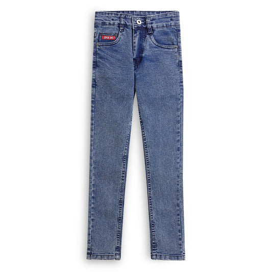 Girls Slim Mid Rise Cotton Confortable Blue Jeans