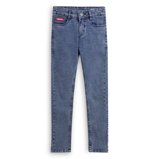 Girls Slim Mid Rise Cotton Confortable Blue Jeans