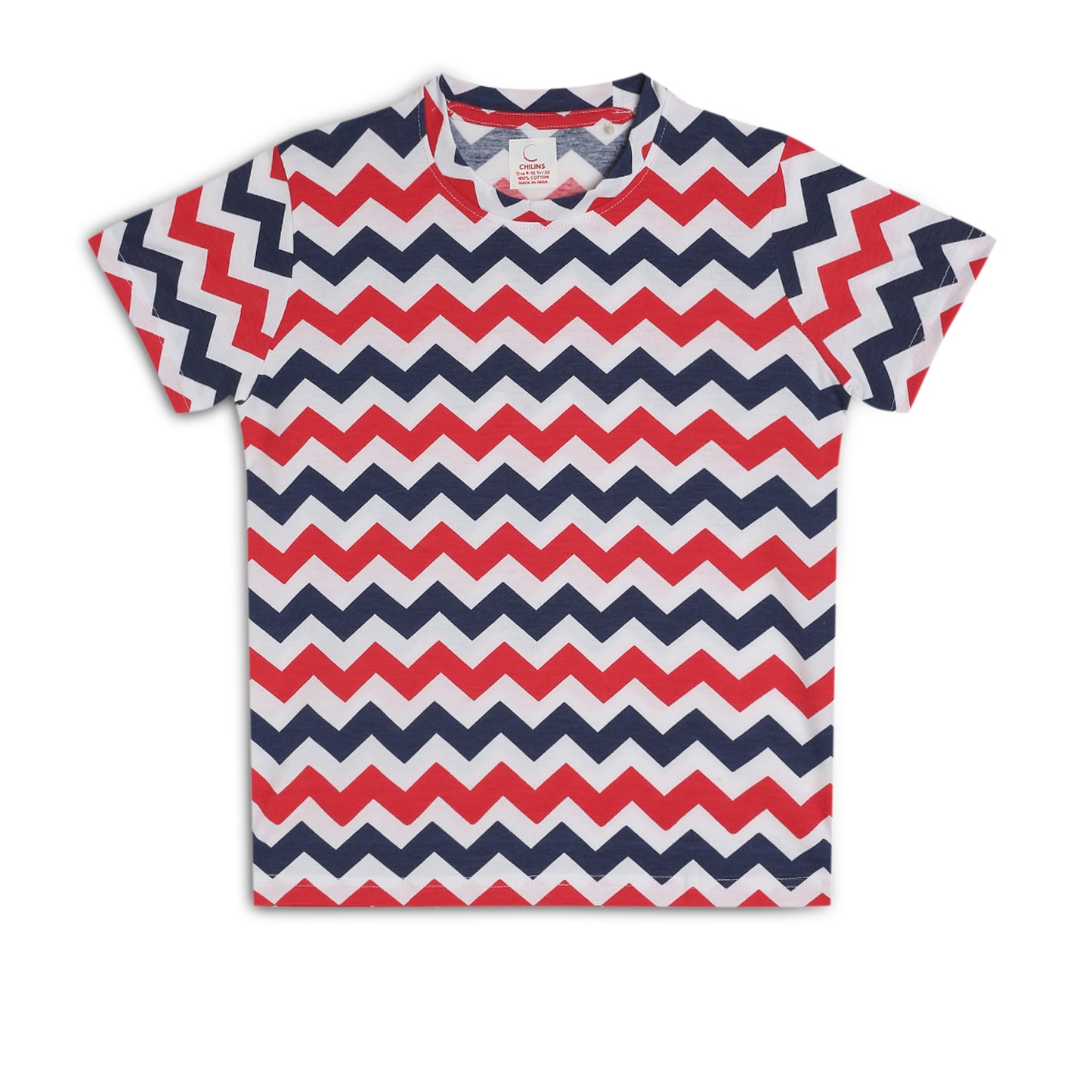 Kids Girls Regular Round Neck Cotton Fit T-Shirt Striped