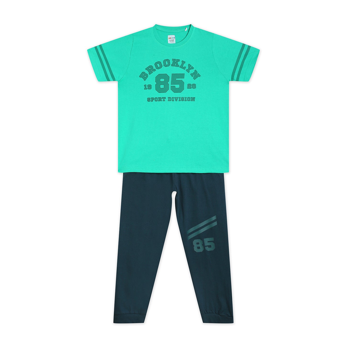 Boys Cotton Tshirt Pajama Set Knit Half Sleeves