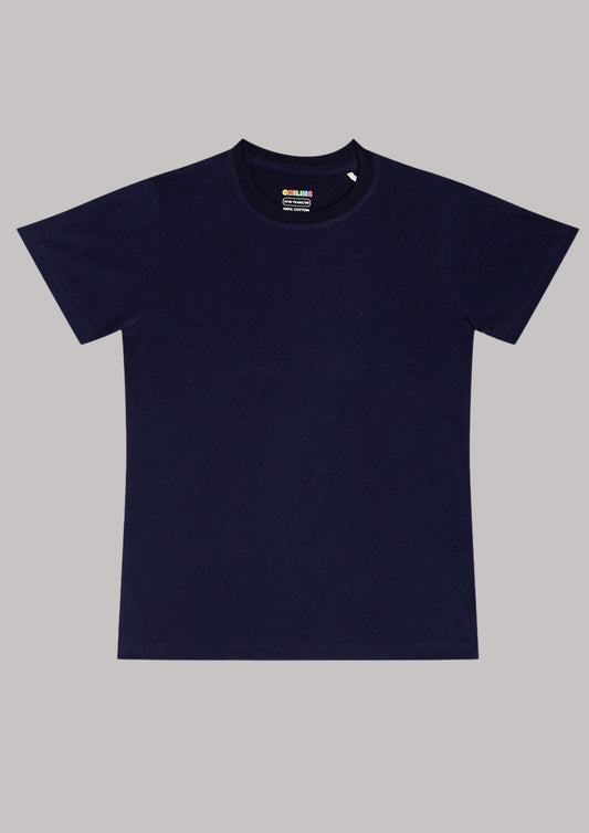 CHILINS Kids’ Dark Blue Cotton T‑Shirt – Soft Crew‑Neck Everyday Wear