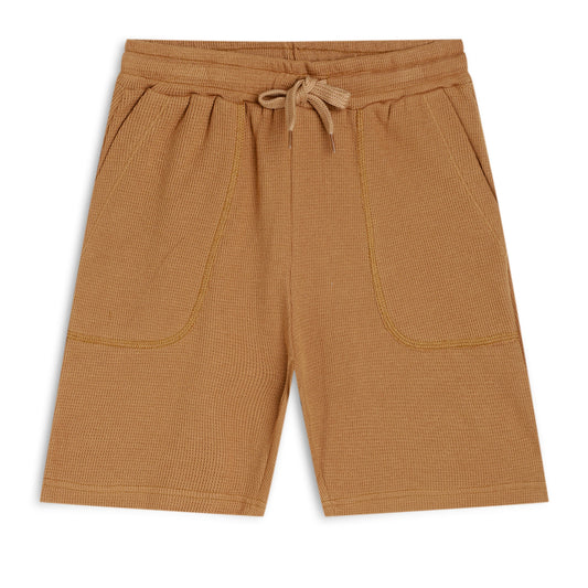 Boy's Cotton Bermuda Shorts with Trending Pocket Design – Brown