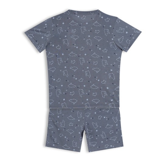 CHILINS Kids Pure Cotton Printed T-Shirt & Shorts Set | Bear Print Co-Ord Set