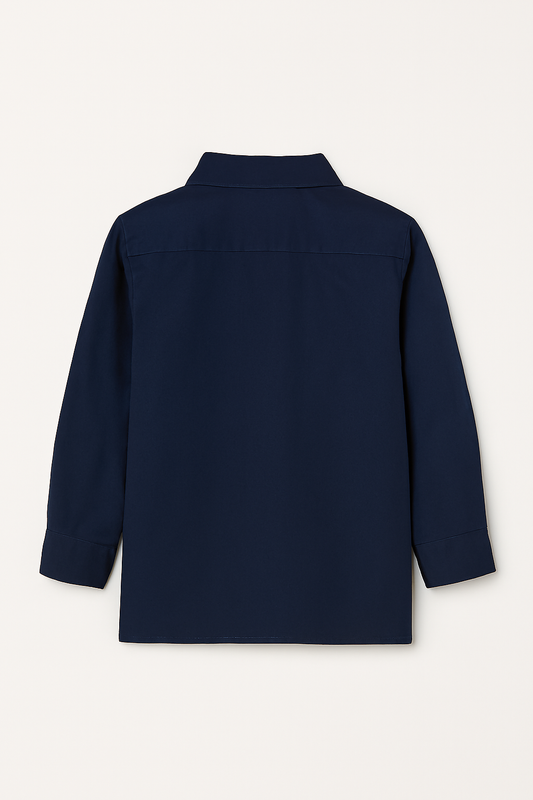 CHILINS Kids Blue Solid Formal Shirt | Full Sleeve Button-Down Shirt