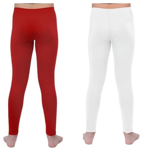 Lycra Cotton Legging for Girls Red,White