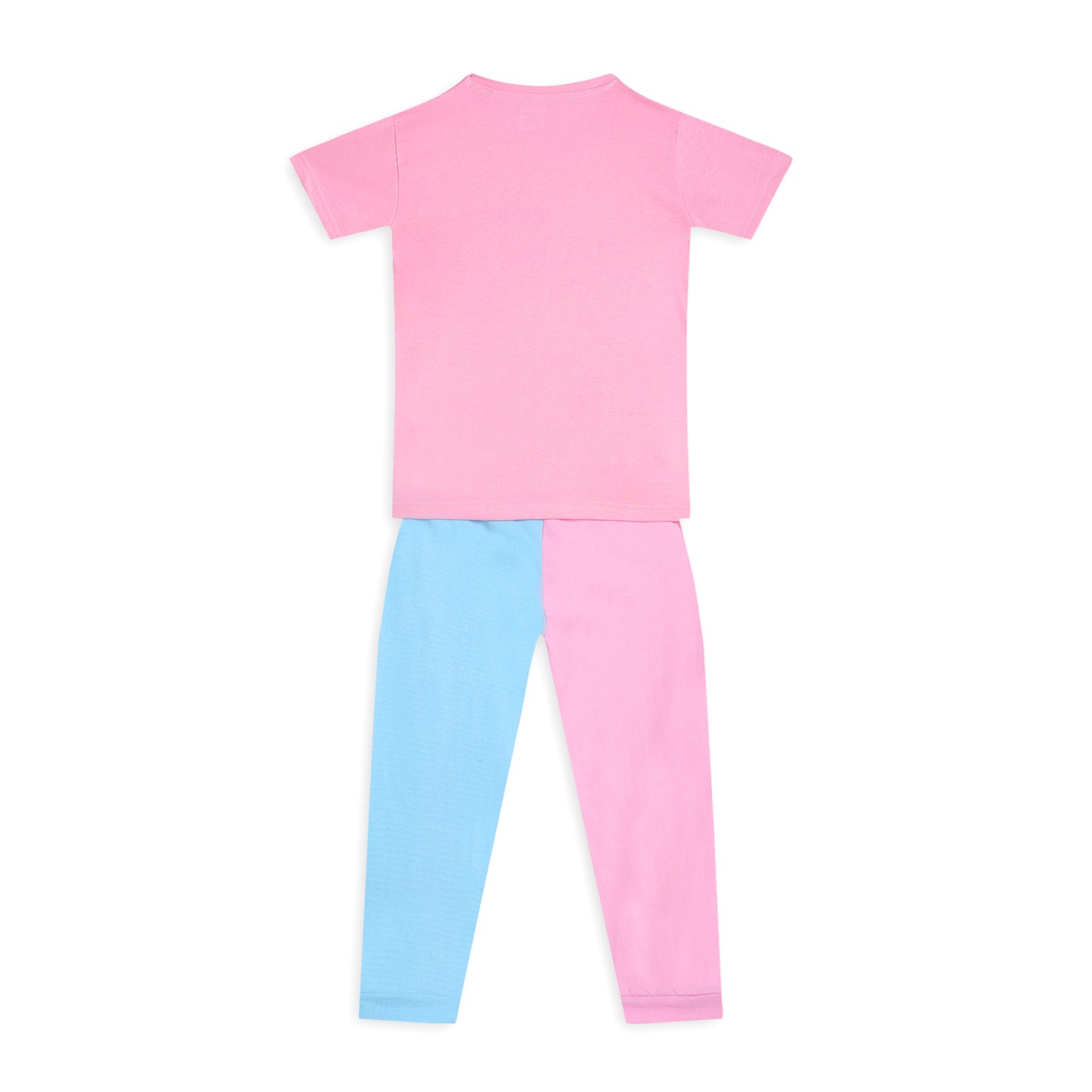 Girls Cotton Tshirt Pajama Set Knit Half Sleeves
