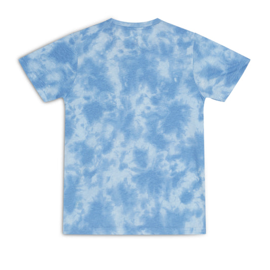 Kids Boy's Girls Regular Round Neck Cotton Fit T-Shirt Blue Tie Dye