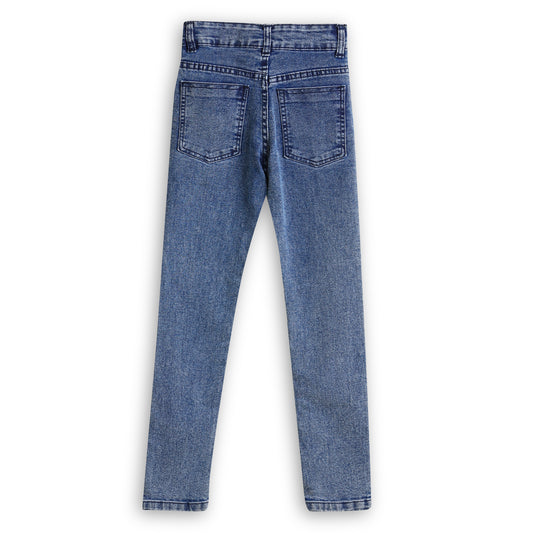 Girls Slim Mid Rise Cotton Confortable Blue Jeans