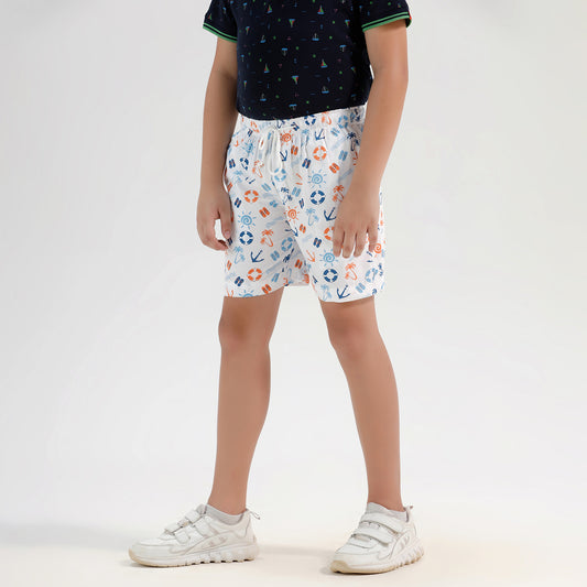 CHILINS Boys Girls Printed Cotton Bermuda Shorts