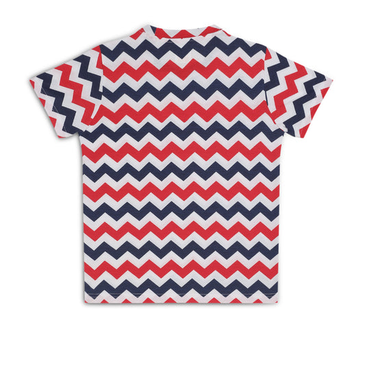 Kids Girls Regular Round Neck Cotton Fit T-Shirt Striped