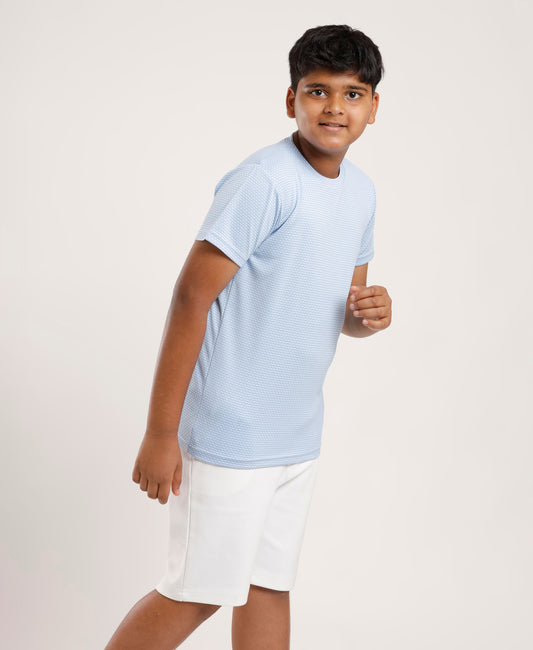Boys' Light Blue Active Dry-Fit Sports T-Shirt