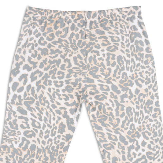 Poly lycra Printed Leggings for Girls Pink