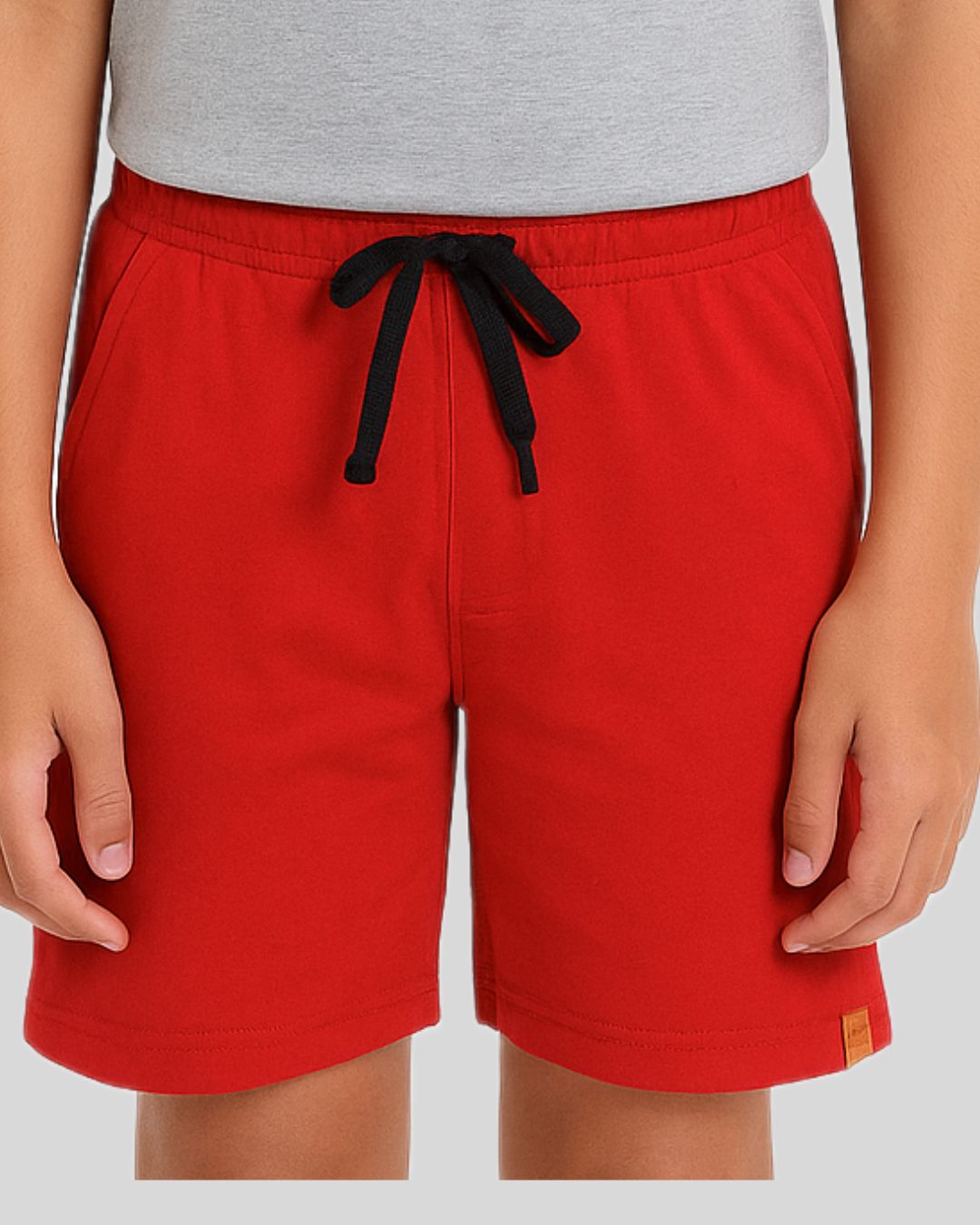 Kids Cotton Shorts Black & Red