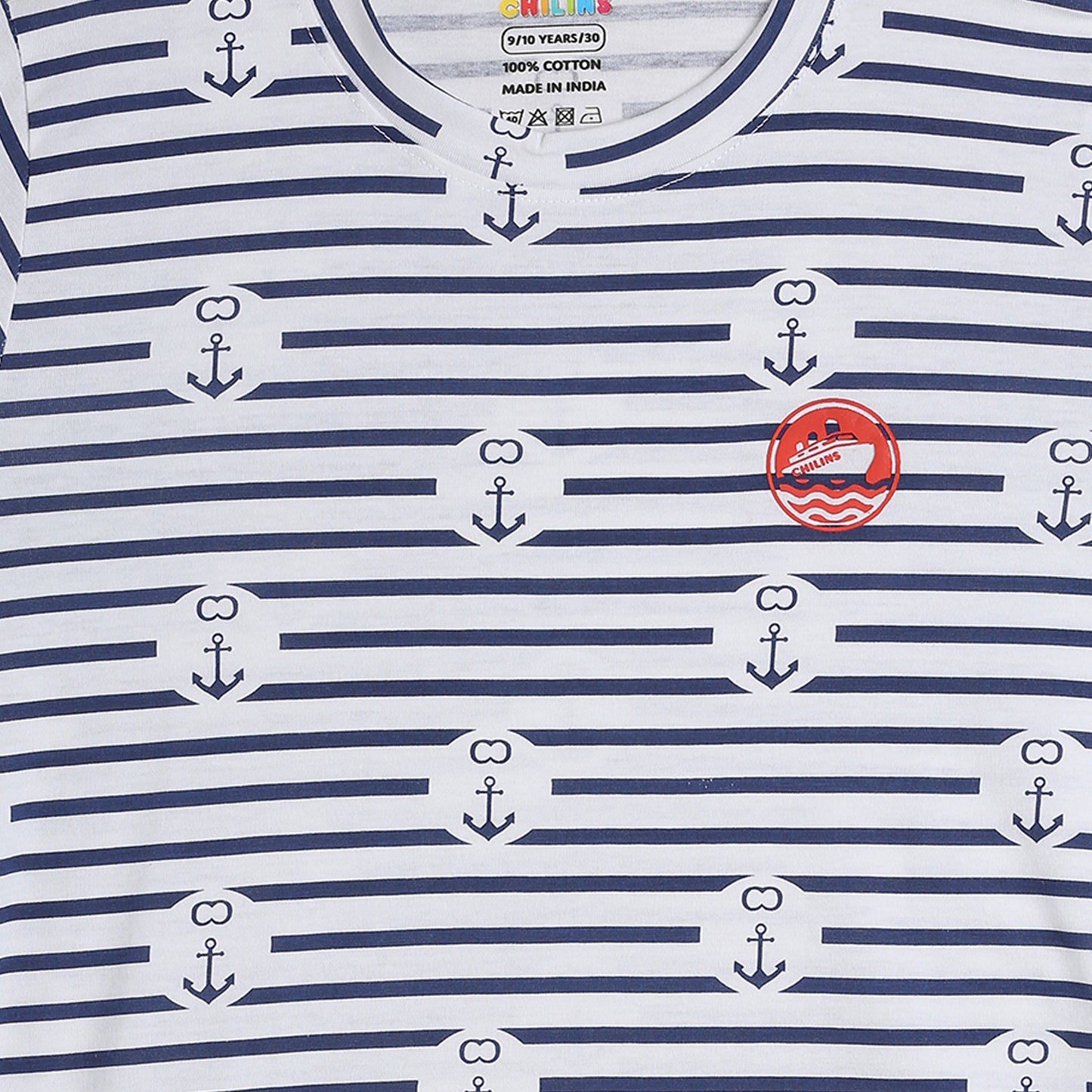 Boy Cotton Regular Fit Printed T-Shirt - Half Sleeve - Round Neck | White Arrow