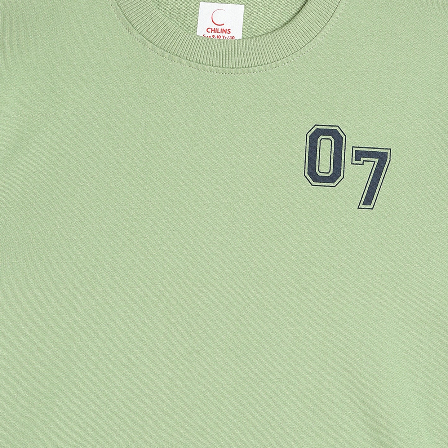 Boys Fleece Printed Round Neck Sweatshirt | Mehandi