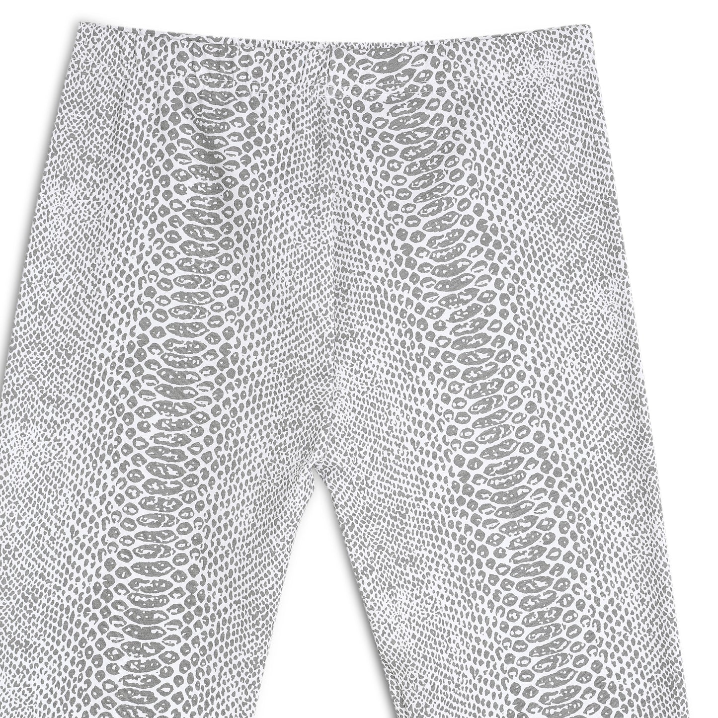 Poly lycra Printed Leggings for Girls White