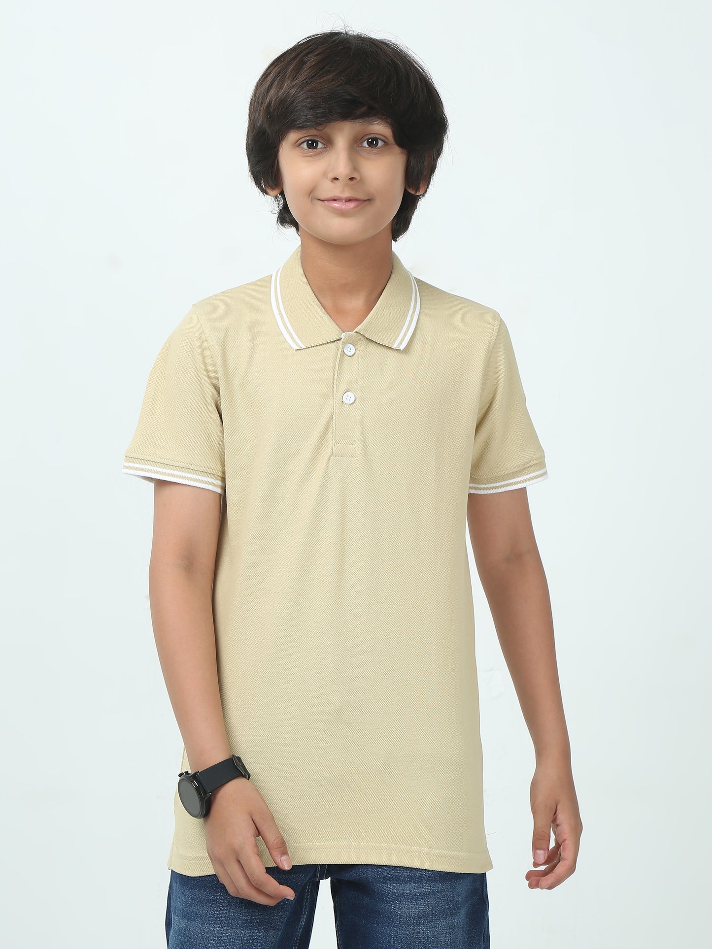 Chilins Kids Solid Polo Tshirt, Color - Brown