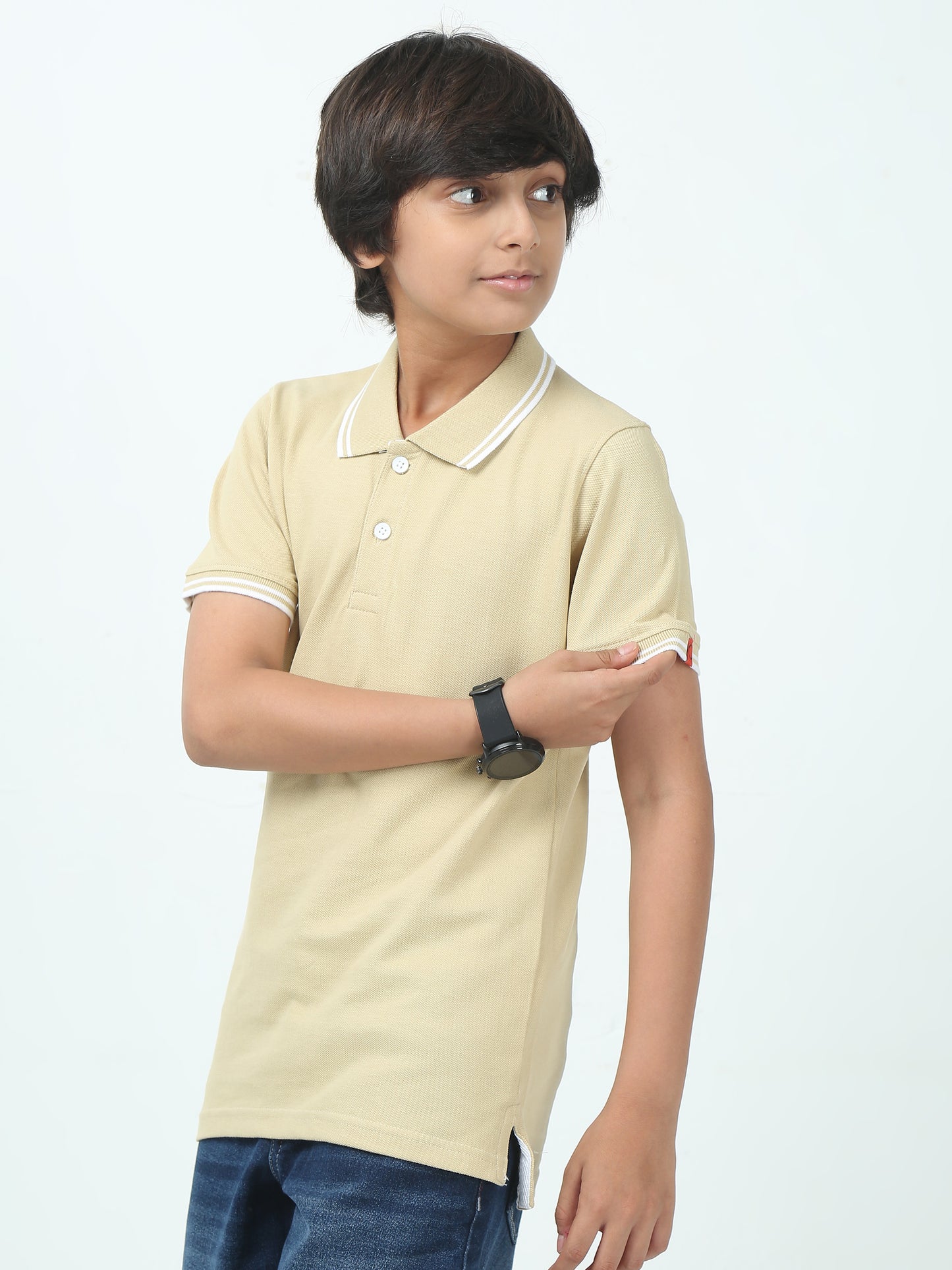 Chilins Kids Solid Polo Tshirt, Color - Brown