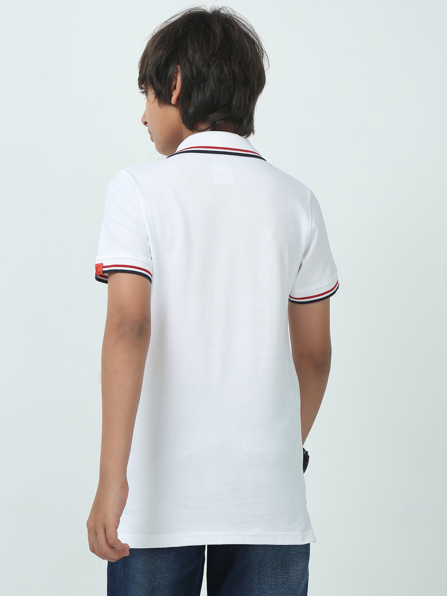 Chilins Kids Solid Polo Tshirt, Color - white