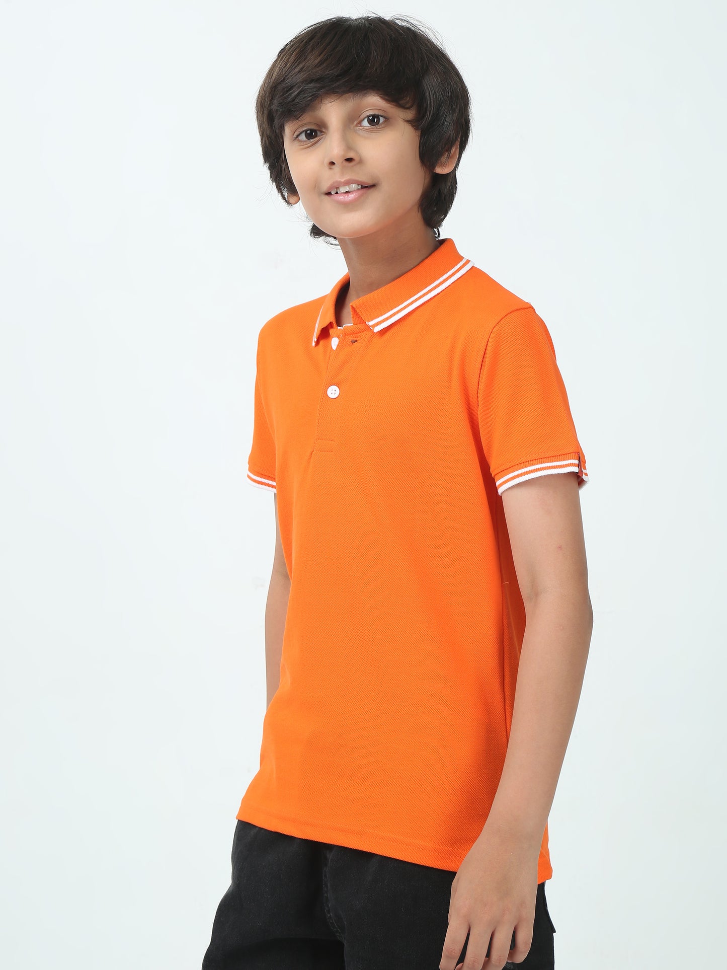 Chilins Kids Solid Polo Tshirt, Color- Orange