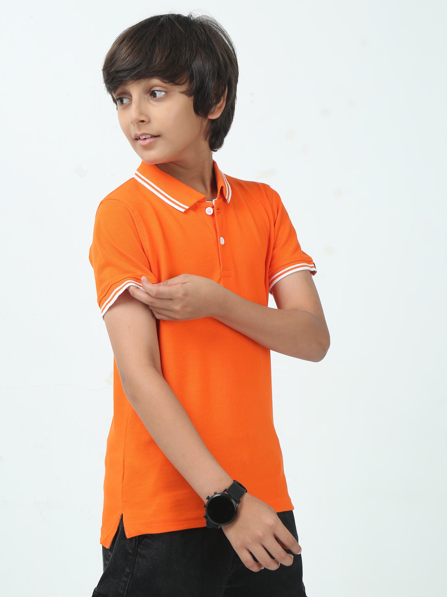 Chilins Kids Solid Polo Tshirt, Color- Orange