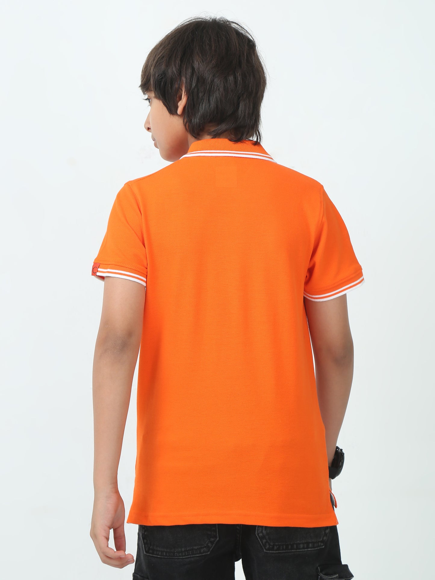 Chilins Kids Solid Polo Tshirt, Color- Orange