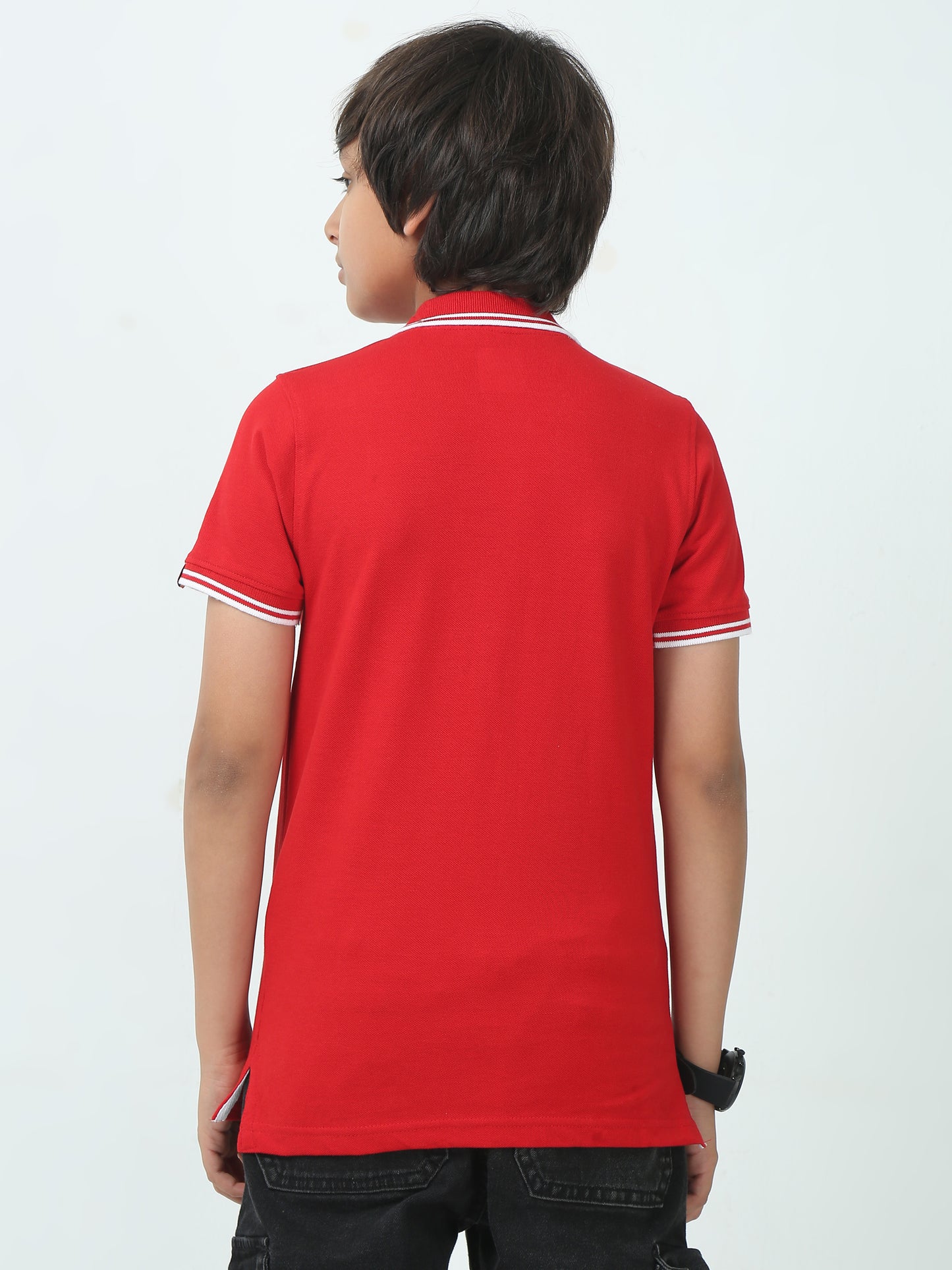 Chilins Boys Solid Polo Tshirt, Color- Red