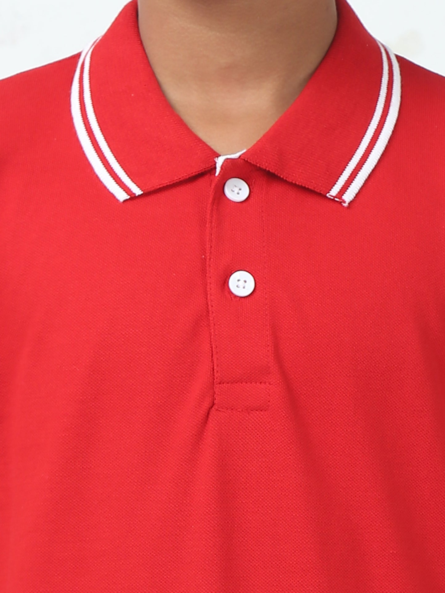 Chilins Boys Solid Polo Tshirt, Color- Red