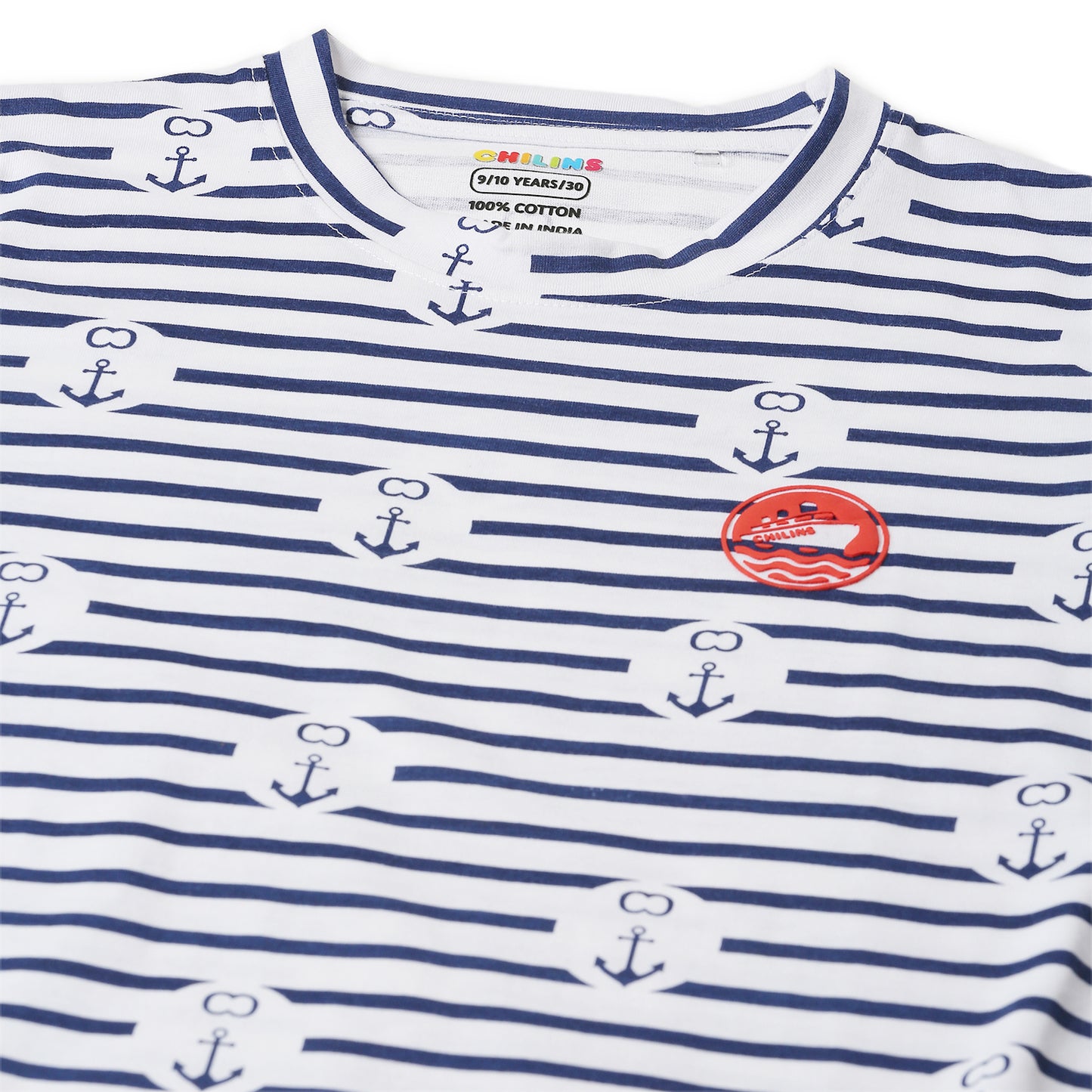 Boy Cotton Regular Fit Printed T-Shirt - Half Sleeve - Round Neck | White Arrow